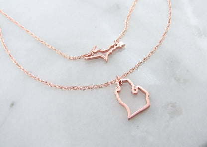 Michigan Rose Gold Layered Necklace