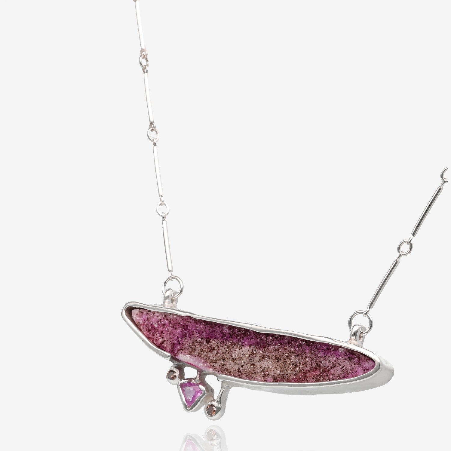 Frosted Dawn Pink Drusy Necklace