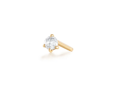 ROSALYN | Rose Cut White Sapphire Solitaire Stud Earring