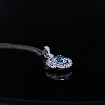 Imperial Aquamarine Diamond Encrusted Drop Pendant