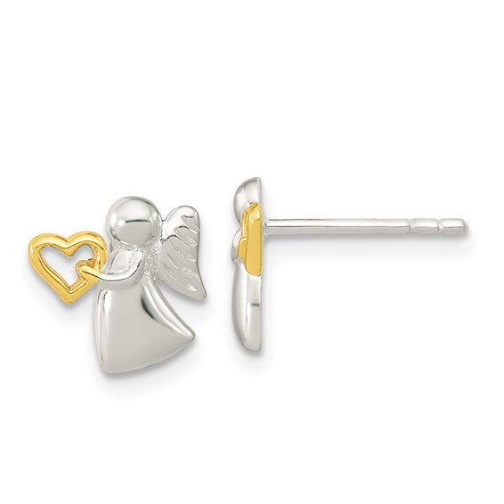 Silver Angel Earring Studs