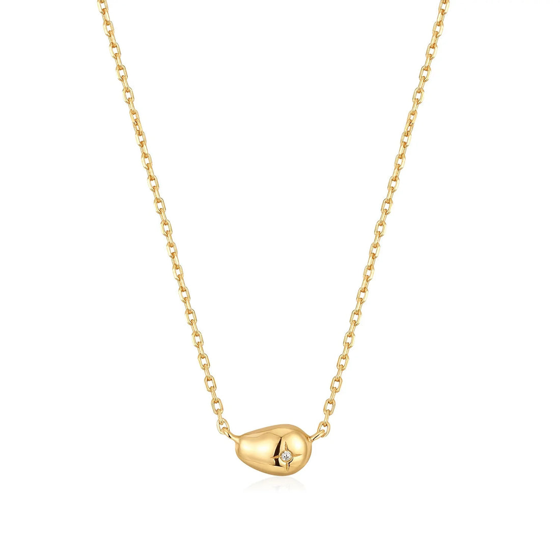 Gold Pebble Sparkle Necklace