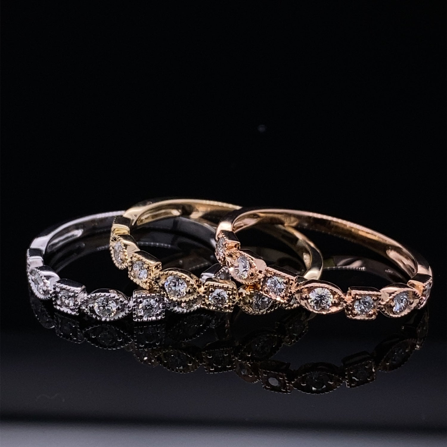 Timeless Allure Vintage Style Stacking Diamond Band