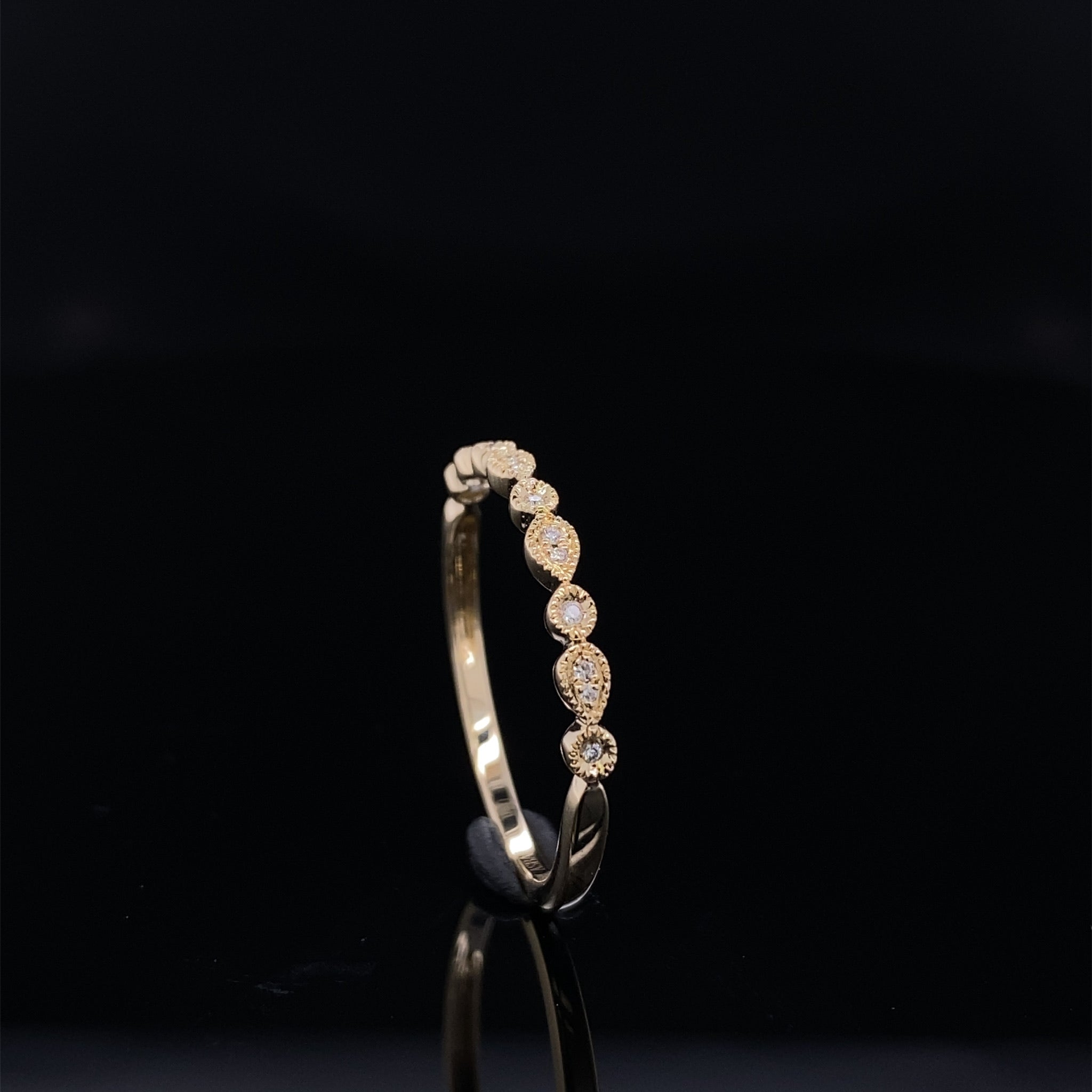 Detailed Petite Diamond and Yellow Gold Bridal