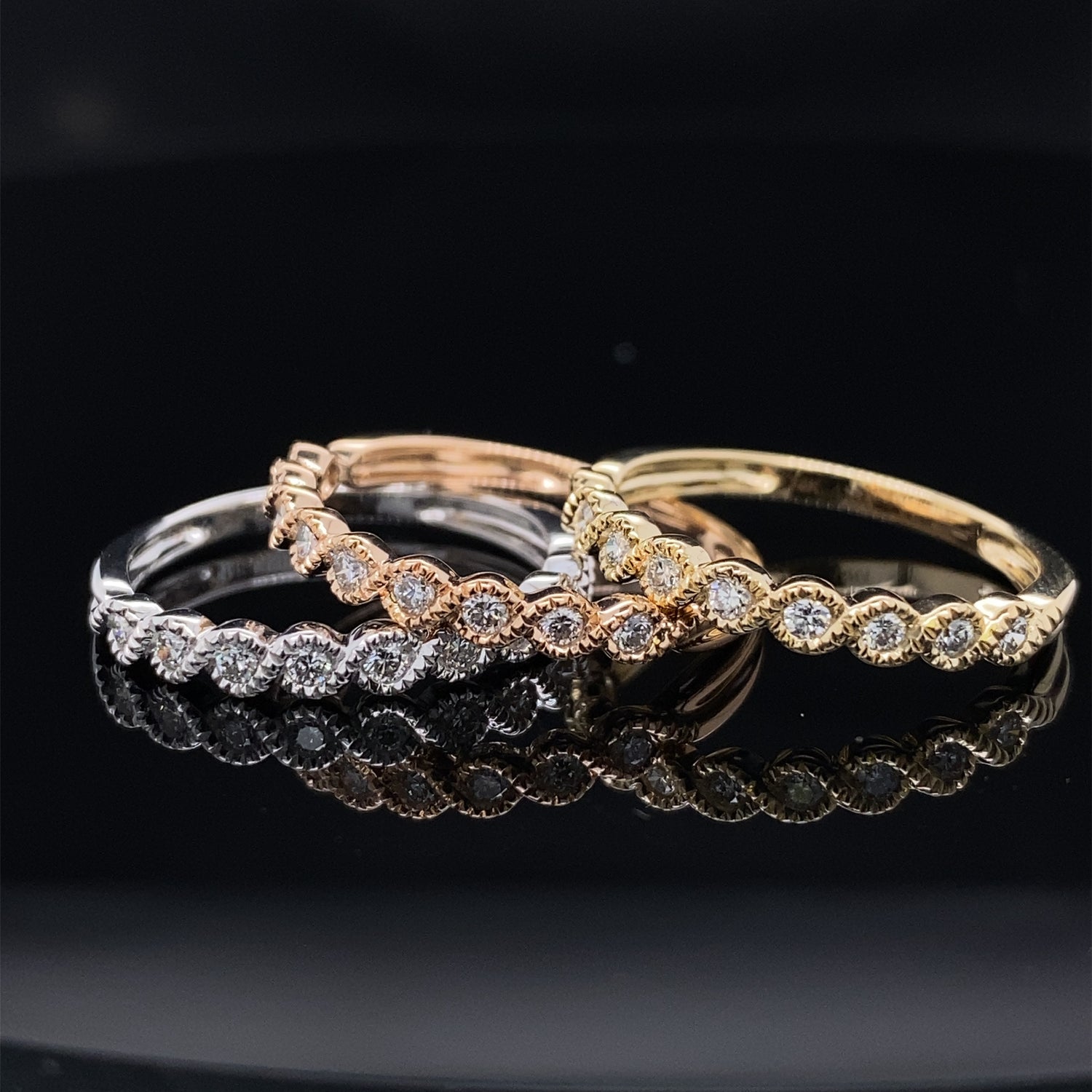 Dainty Diamond Twisted S Curve Band