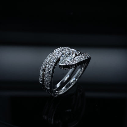 .80ctw Diamond Orbit Path Marquise Wedding Ring Set