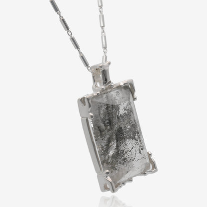 Handmade Silver Pyrite Pendant Unique Gemstone Jewelry