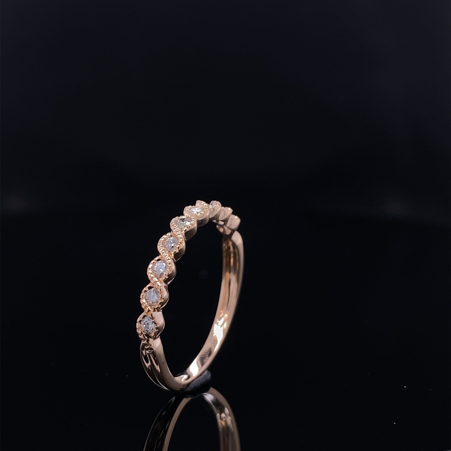 Dainty Diamond Twisted S Curve Band