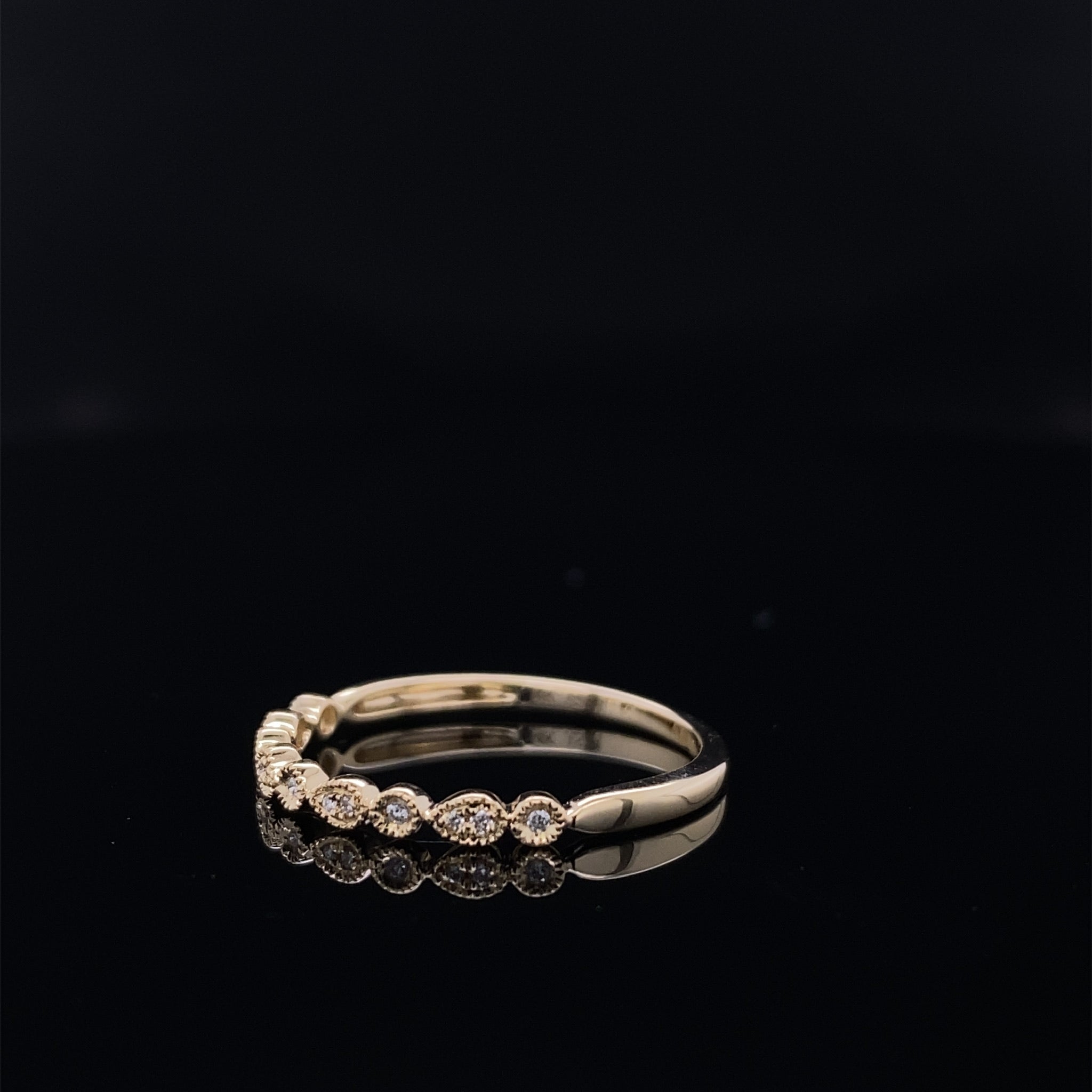 Detailed Petite Diamond and Yellow Gold Bridal