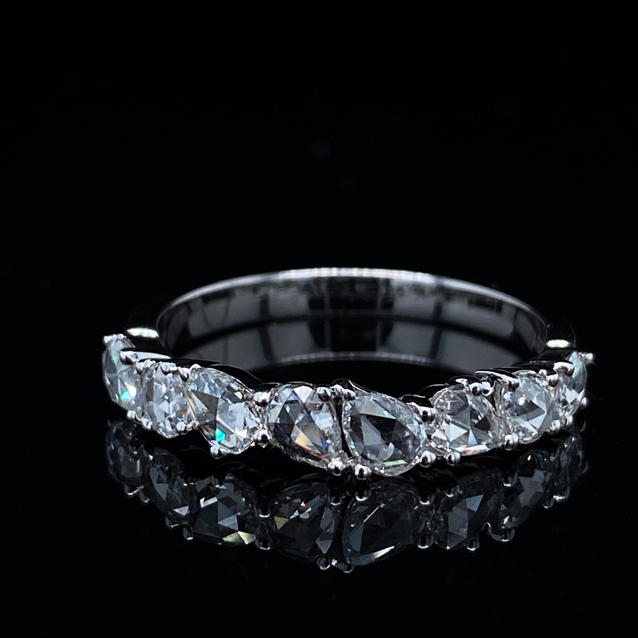 0.66ct TDW Rose Cut Dia 14K White Gold Ring