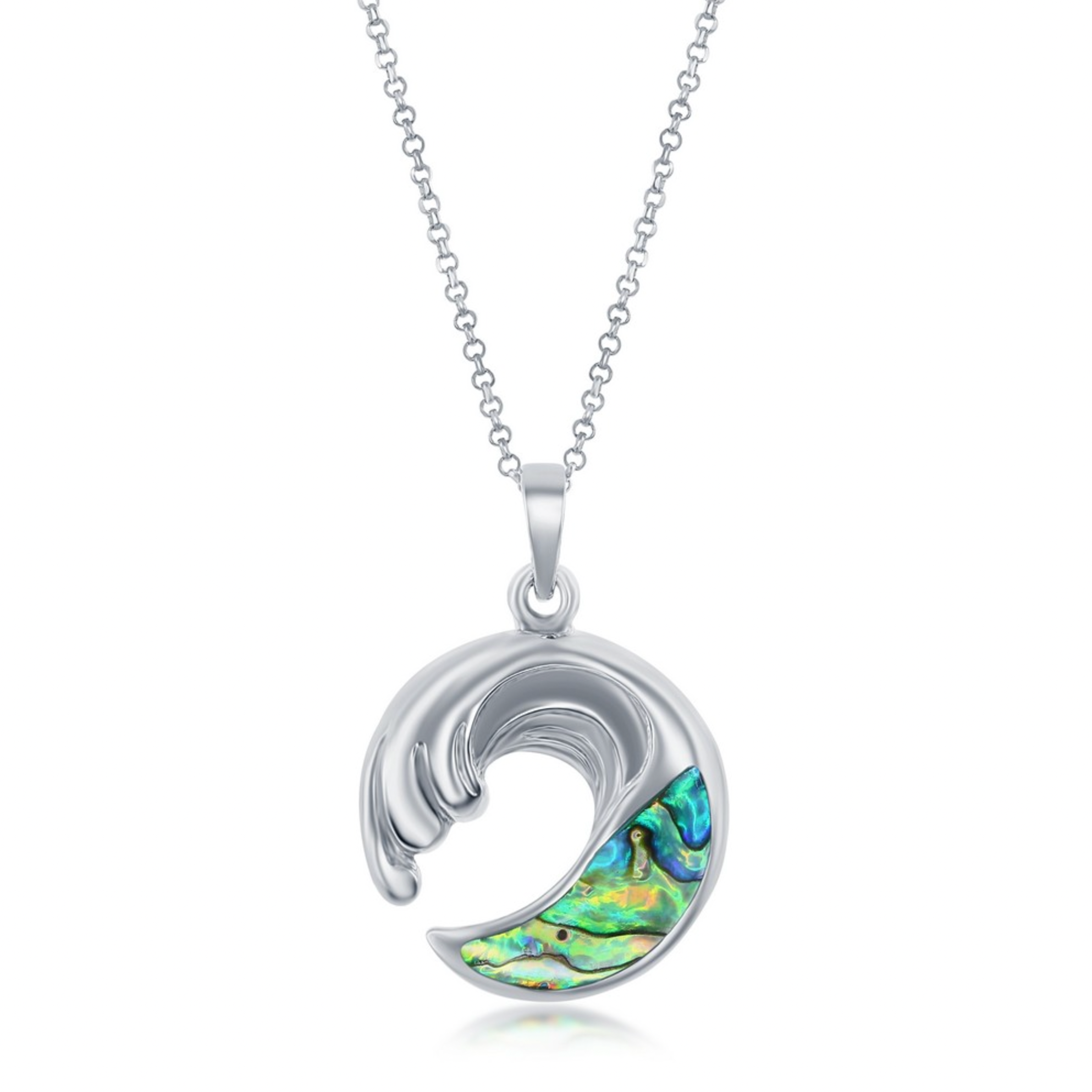 Rushing Waves Abalone Shell Sterling Silver Pendant