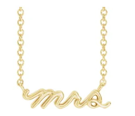 14K Yellow Mrs 18" Necklace