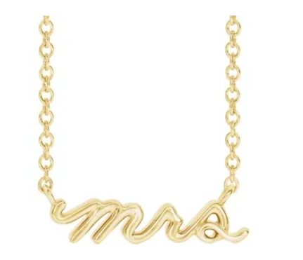 14K Yellow Mrs 18&quot; Necklace