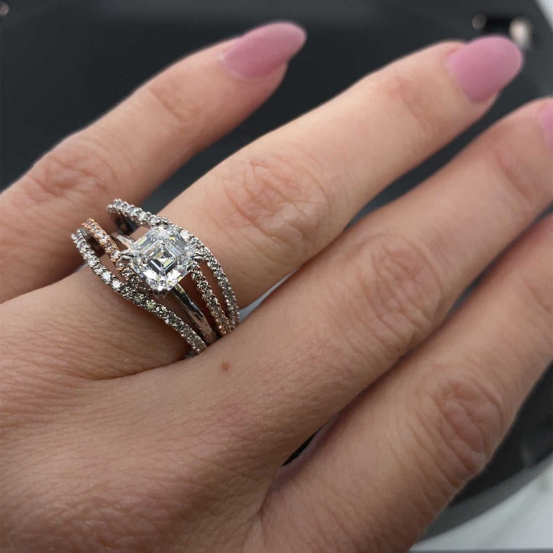 1/2 Carat Diamond Ring Enhancer in 14K Rose and White Gold