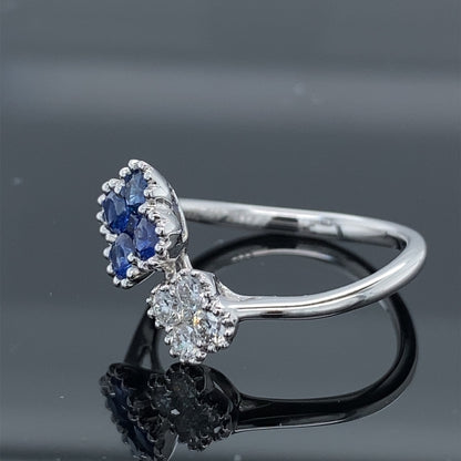 .56ct Blue Sapphire &amp; .26ct Diamond Florette Ring