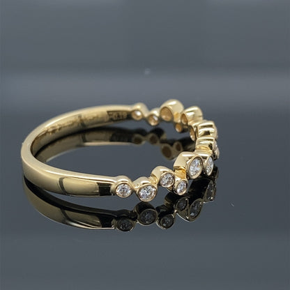 .20ct Diamond Band Yellow Gold Bubble Ring