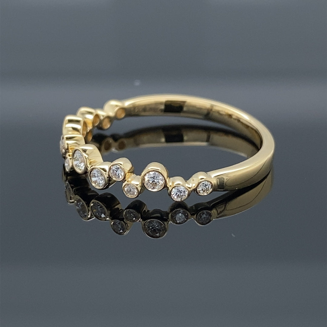 .20ct Diamond Band Yellow Gold Bubble Ring