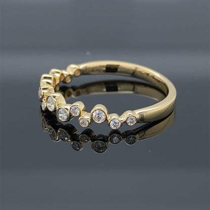 .20ct Diamond Band Yellow Gold Bubble Ring