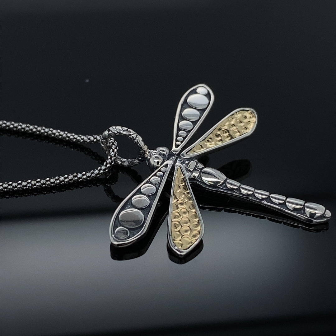 Wings Of Gold Dragonfly Pendant