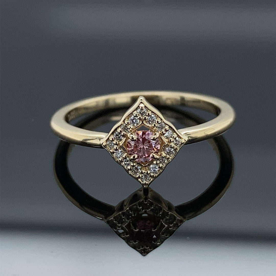 1/5ctw Pink Diamond Mini Halo Ring