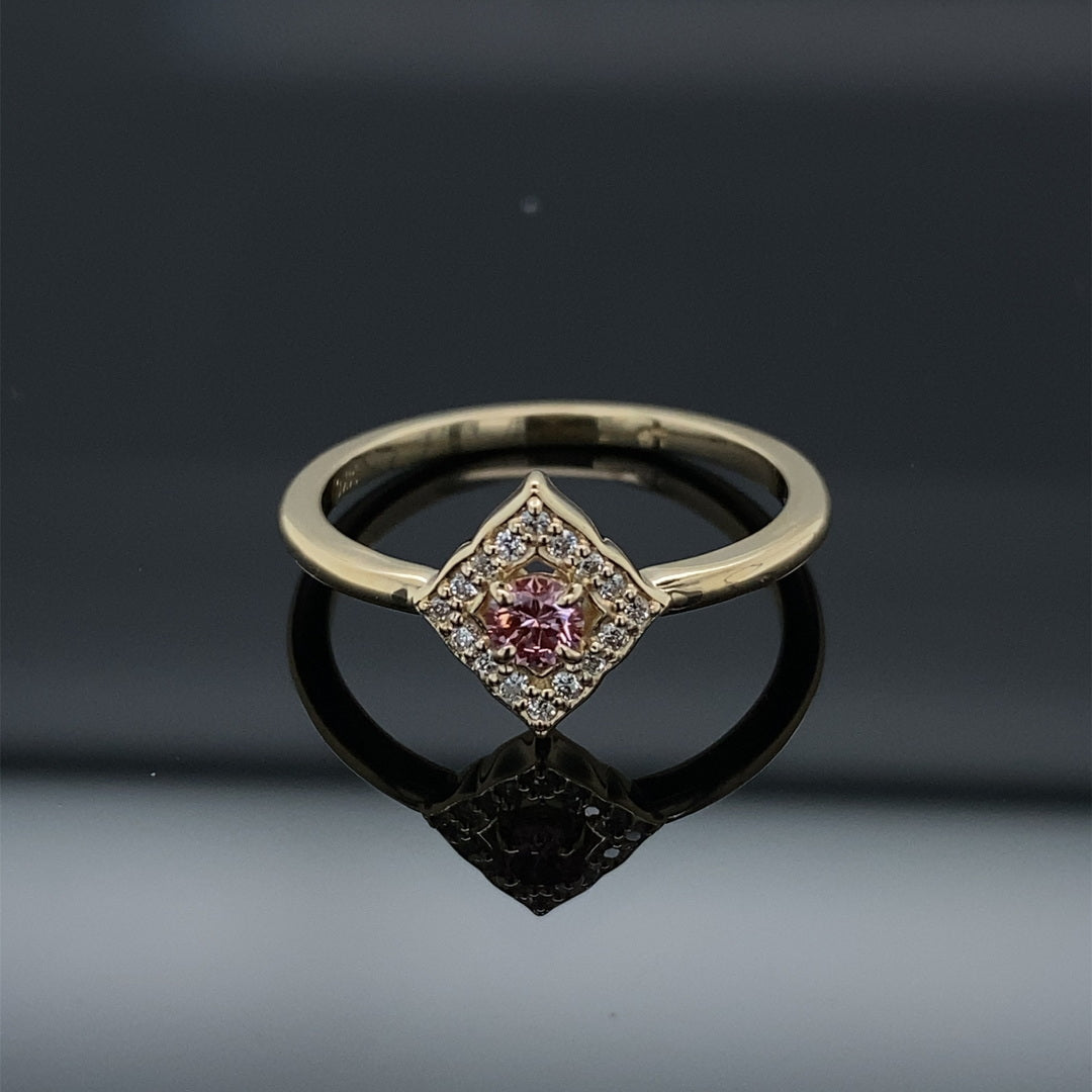1/5ctw Pink Diamond Mini Halo Ring
