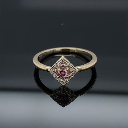 Pink Diamond Mini Halo Ring