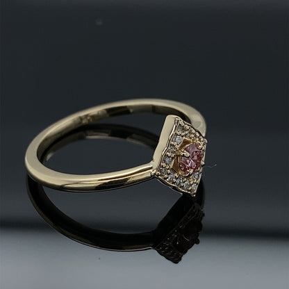 Pink Diamond Mini Halo Ring