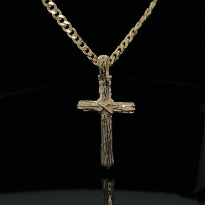 Hand Carved Golden Driftwood Cross