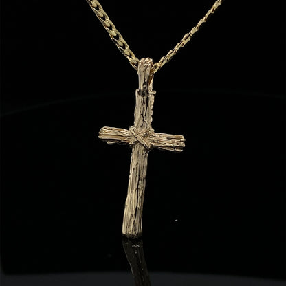 Hand Carved Golden Driftwood Cross