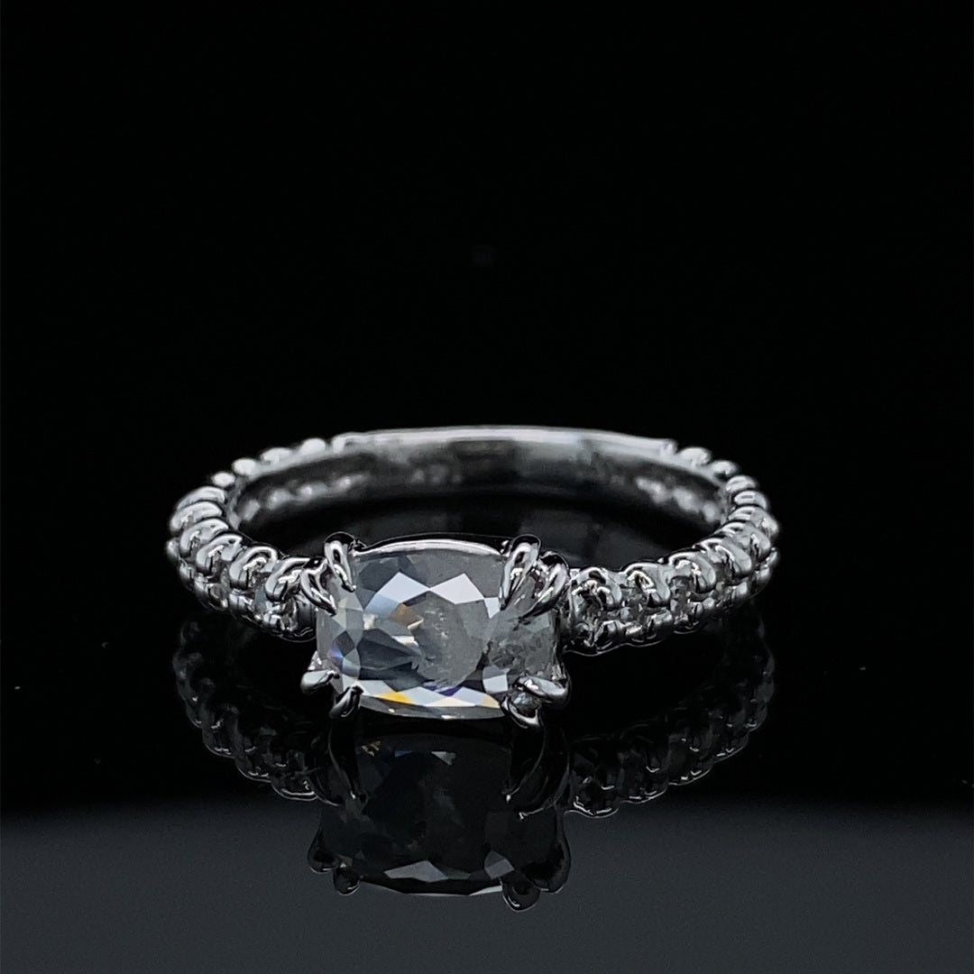 Rose Cut Ice Diamond White Gold Ring