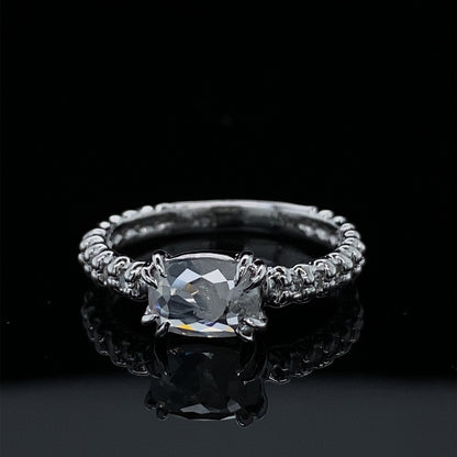 Rose Cut Ice Diamond White Gold Ring