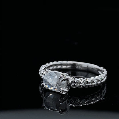 Rose Cut Ice Diamond White Gold Ring