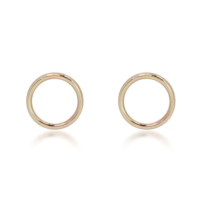 14K Yellow Gold Open Circle Stud Earrings