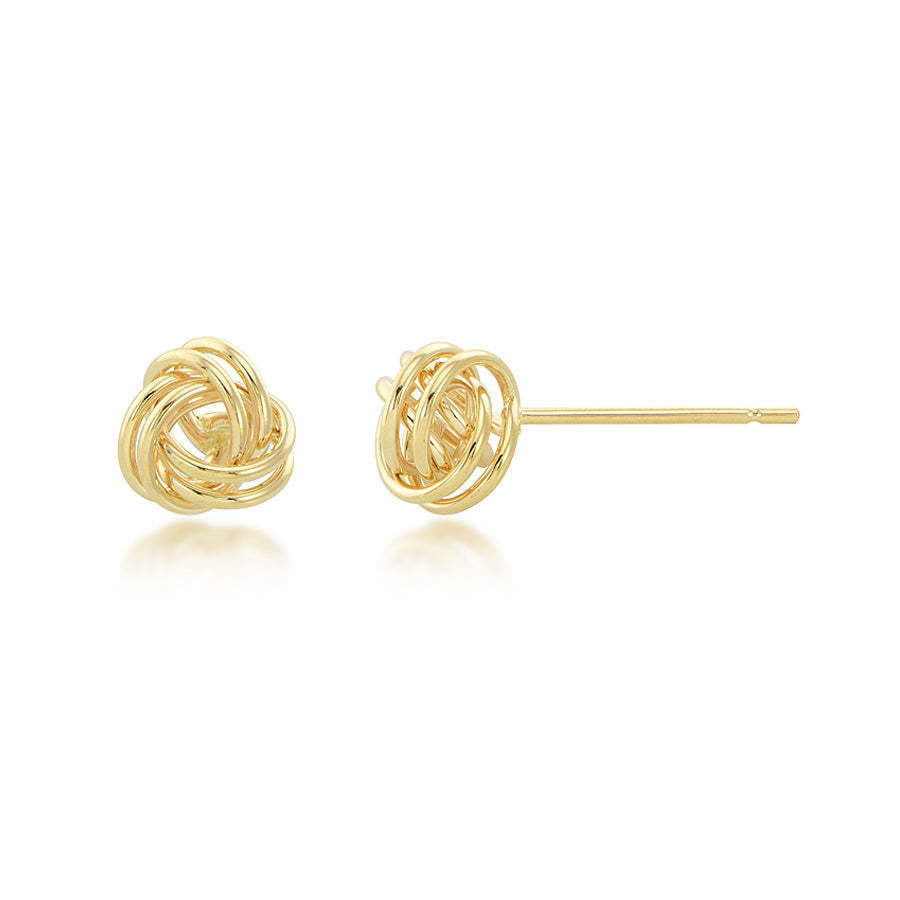 14K Yellow Gold Love Knot Stud Earrings