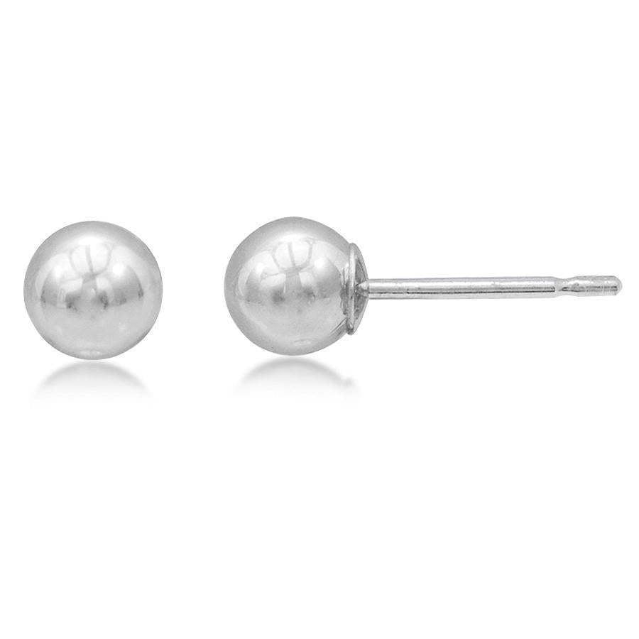 14K White Gold 8mm Ball Stud Earrings