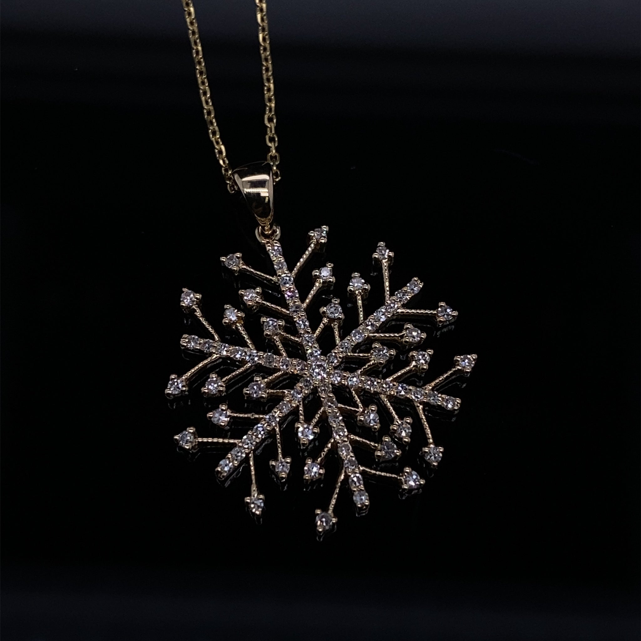 1/3ct Forever Frozen Golden Snowflake in Diamonds