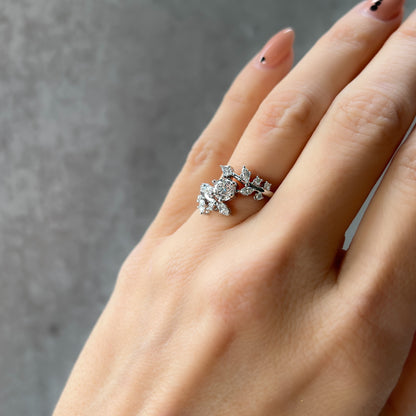 .79TDW .46ctr Frosted Frond Diamond Engagement Ring