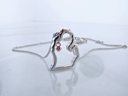 silver-rose-gold-michigan-mitten-pendant-necklace-wexford-jewelers