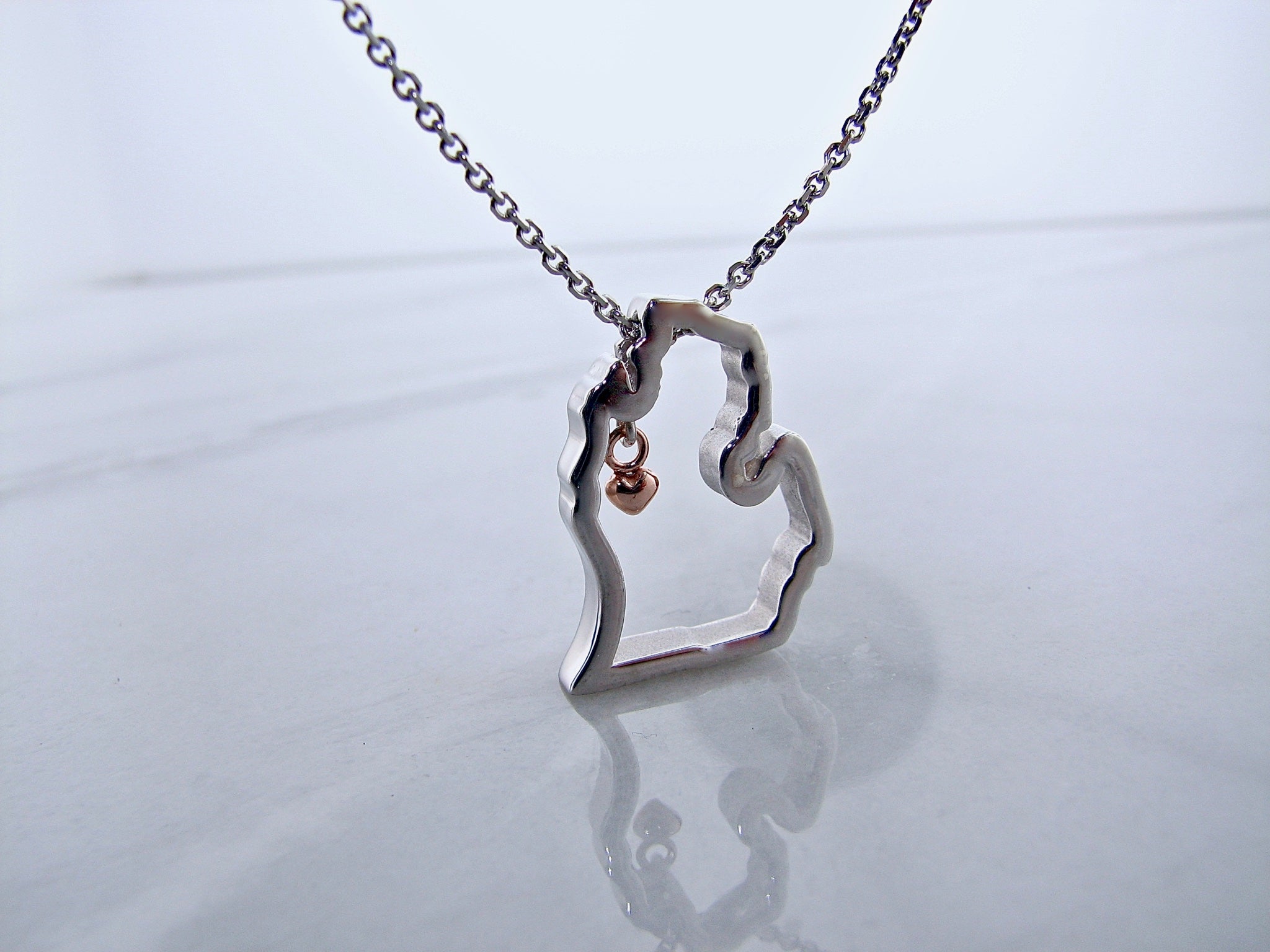 michigan-mitten-silver-rose-gold-necklace-wexford-jewelers