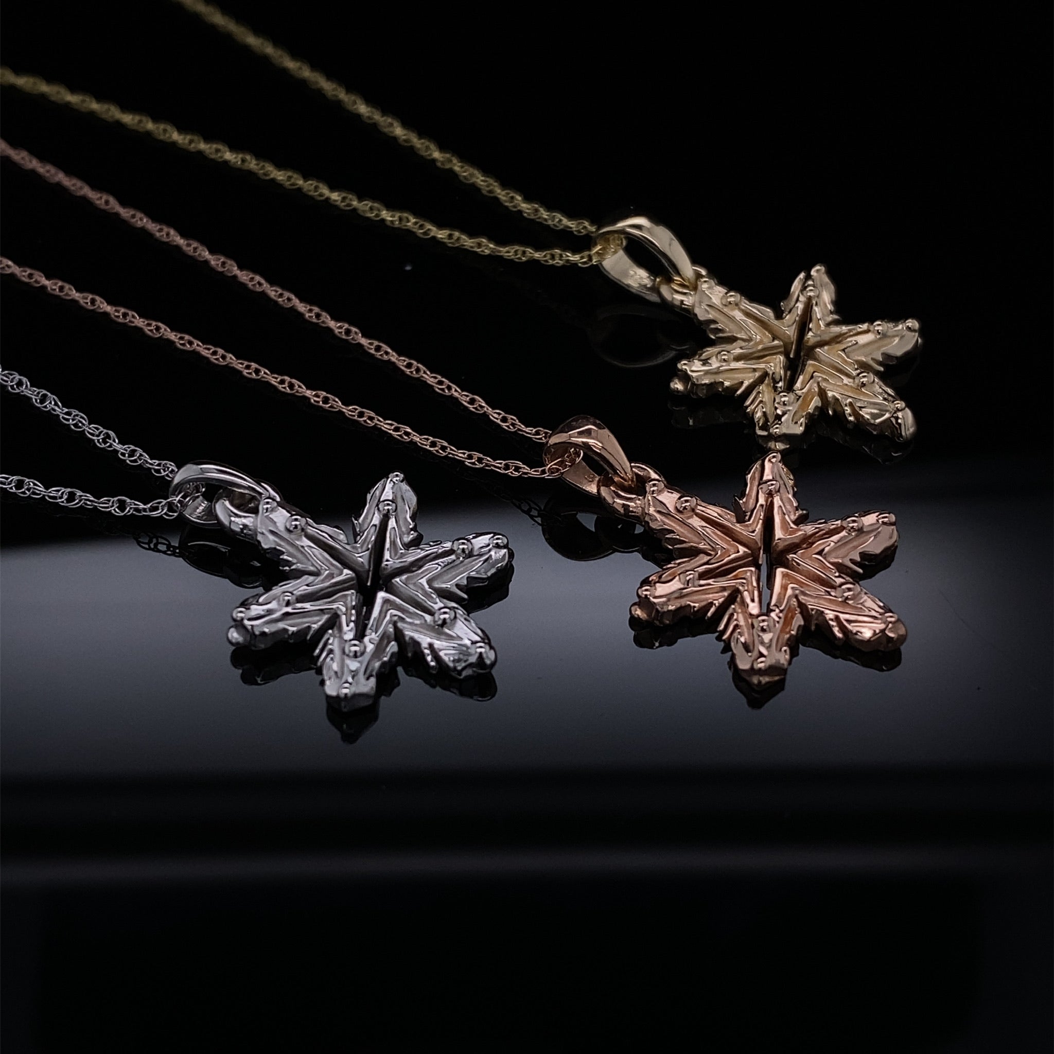 Sparkling Ludington Snowflake in 14k Gold