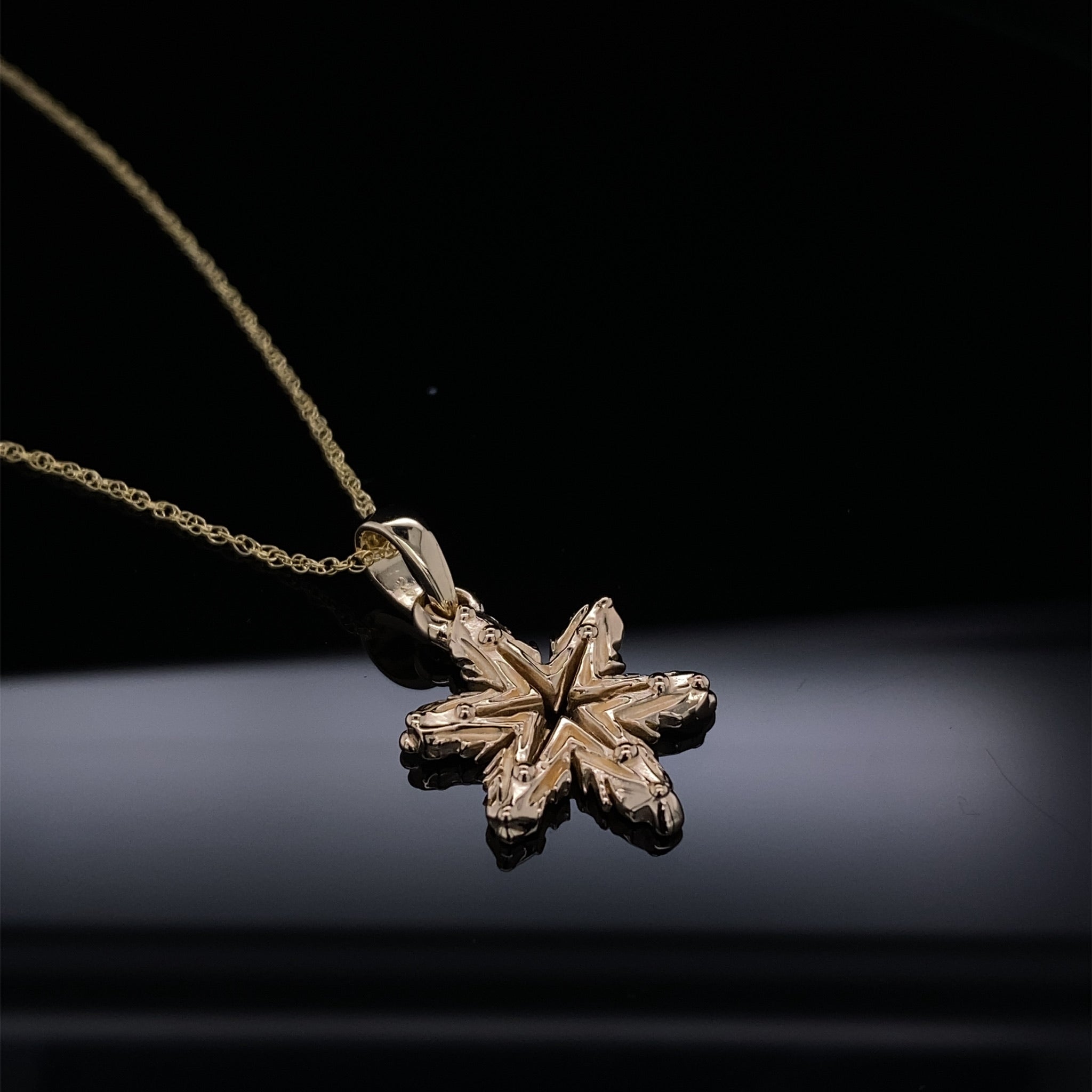 Sparkling Ludington Snowflake in 14k Gold