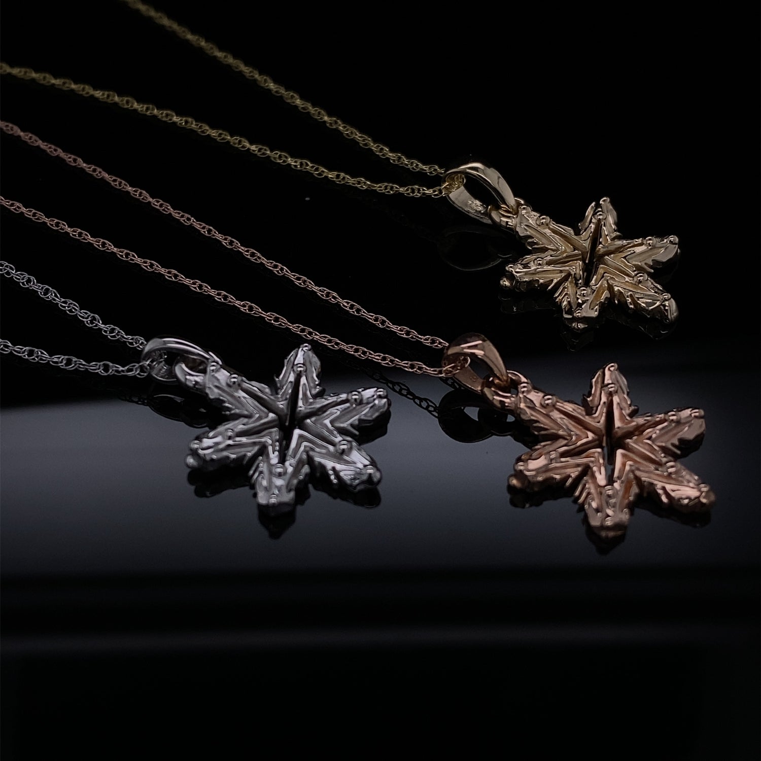 Sparkling Ludington Snowflake in 14k Gold