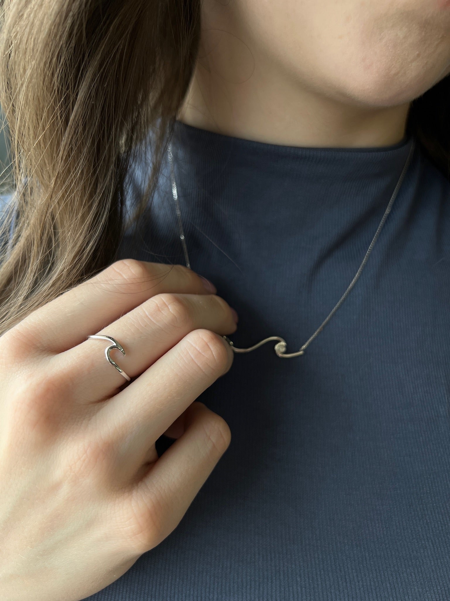 Rushing Waves Sterling Ring