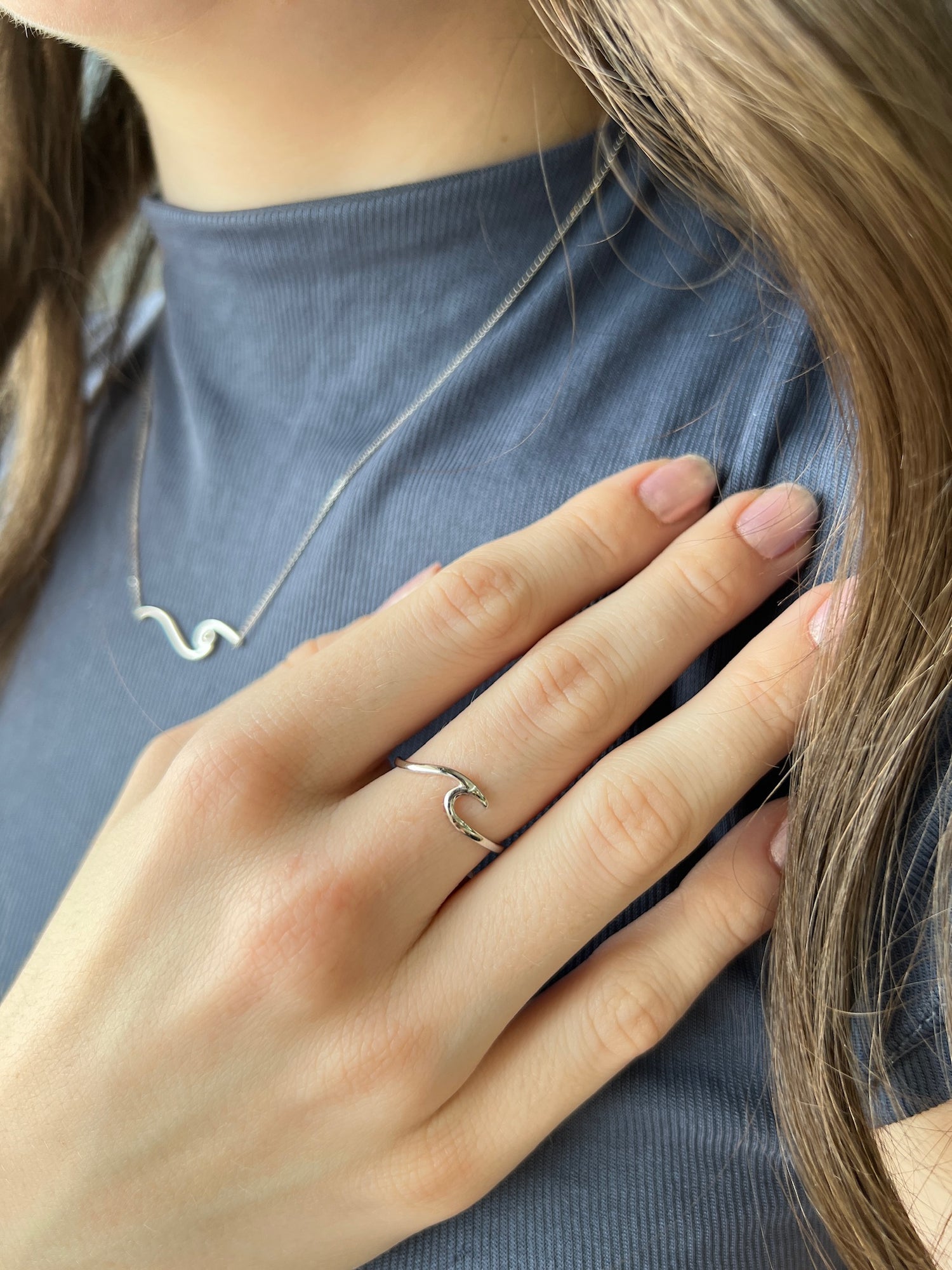 Rushing Waves Sterling Ring