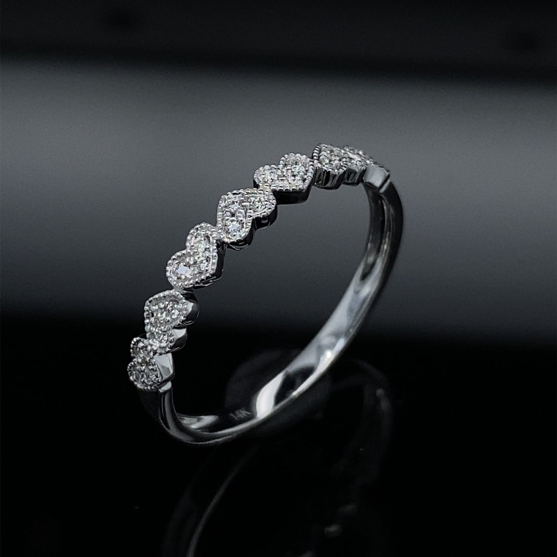 Golden Hearts Aflutter Diamond Stacking Bands