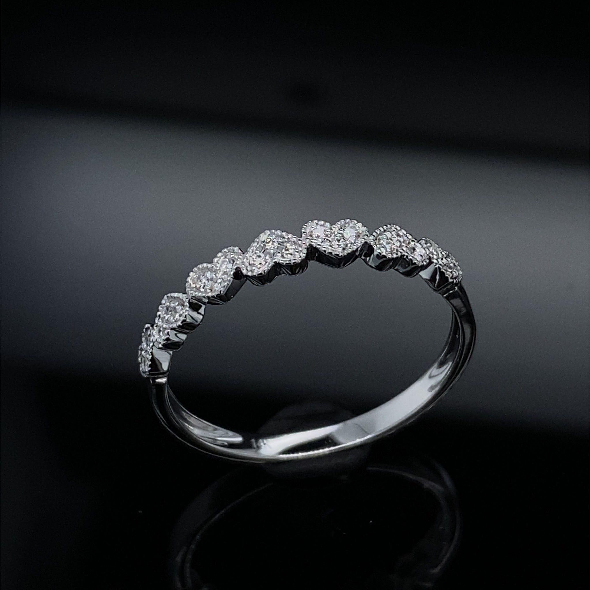 Golden Hearts Aflutter Diamond Stacking Bands