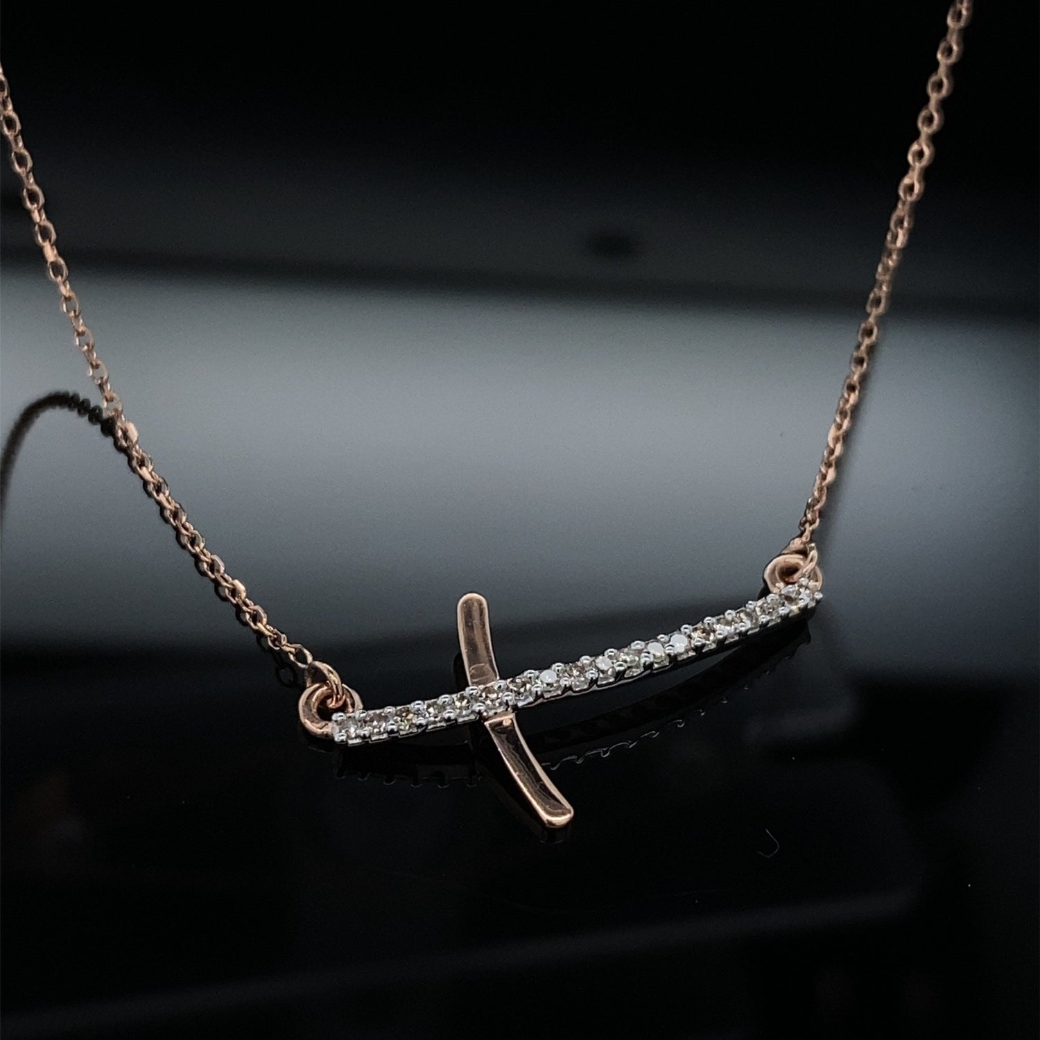 Diamond Take Up Your Cross Gold Necklace