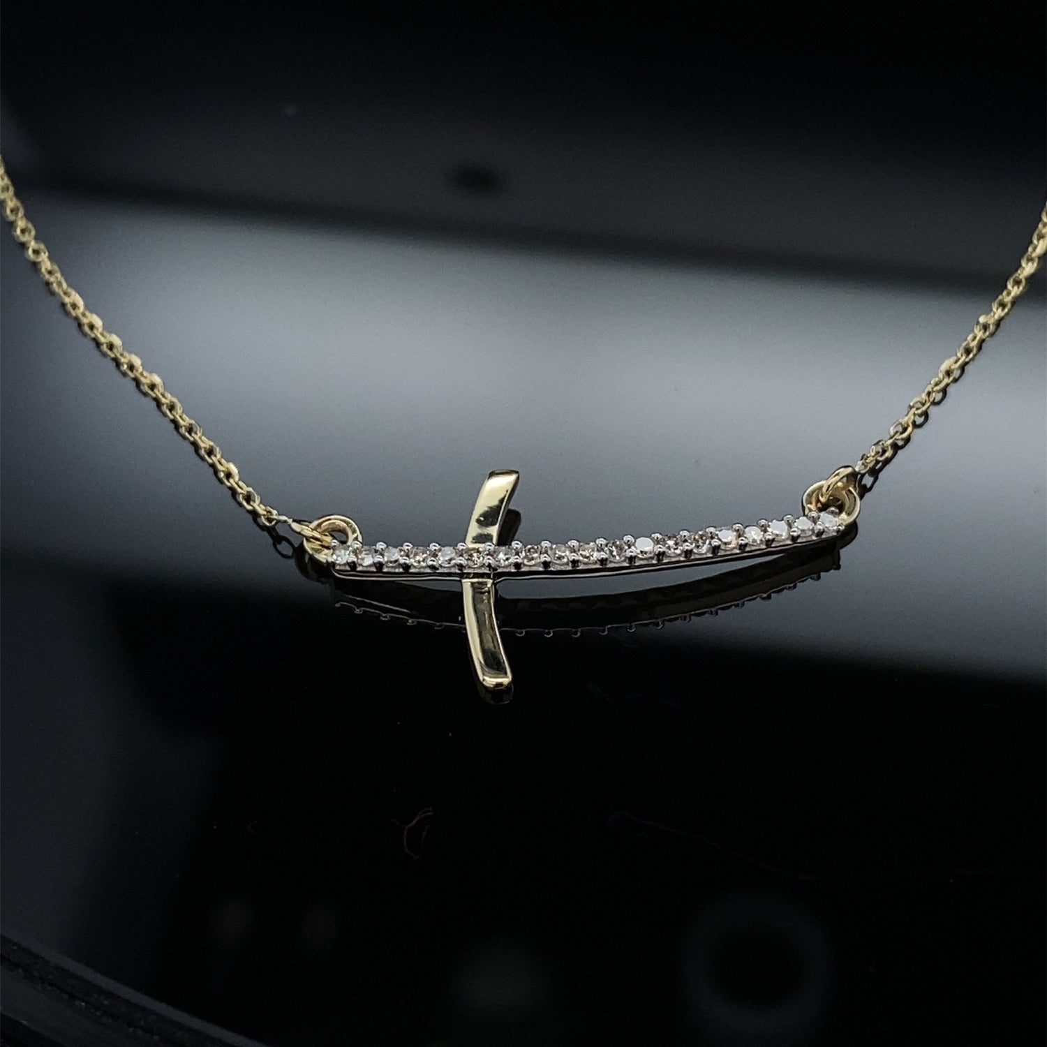 Diamond Take Up Your Cross Gold Necklace