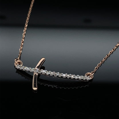 Diamond Take Up Your Cross Gold Necklace