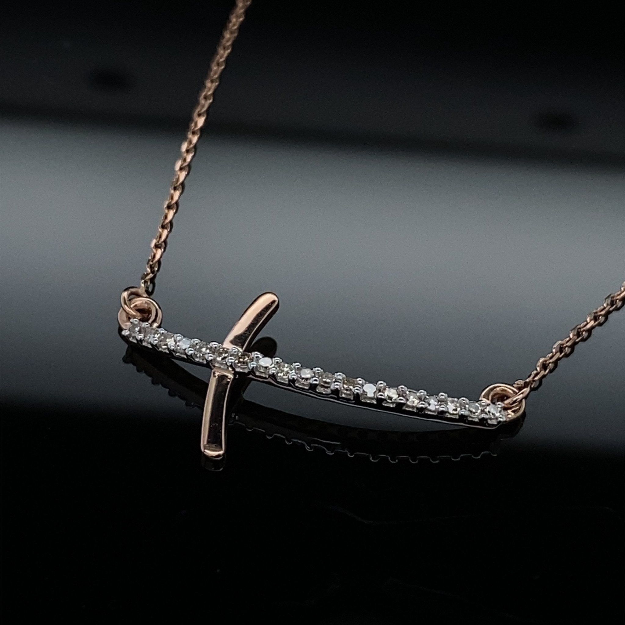 Diamond Take Up Your Cross Gold Necklace